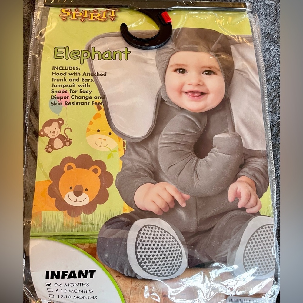 Elephant Halloween costume size 0-6M by Spirit Halloween